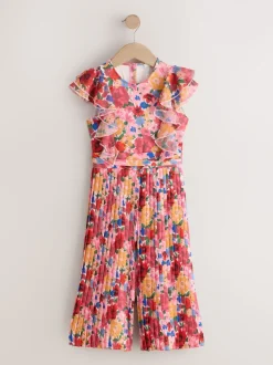 Next Floral rose - Combinaison plissée à volants à manches courtes (3-16ans) Best