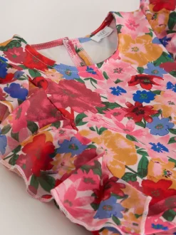 Next Floral rose - Combinaison plissée à volants à manches courtes (3-16ans) Best