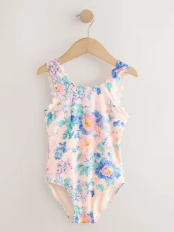 Next Floral rose - Maillot de bain festonné (3-16ans) Sale