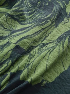 Next Floral vert - Robe mi-longue imprimée à manches bouffantes Clearance