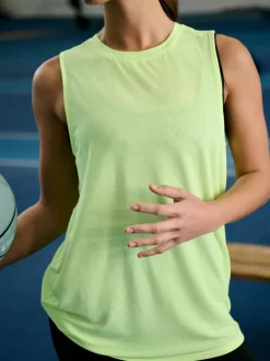Next Fluro Vert - Débardeur Active léger à dos ouvert Clearance