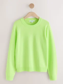 Next - Pull super doux à manches longues à col rond Fluro Vert Online