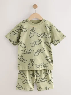 Next - Pyjama court 3 Pack (3-16ans) Football bleu/noir/vert Clearance