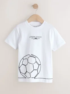 Next - T-shirts à manches courtes à imprimé graphique coupe standard Lot de 3 (3à16ans) Football rouge/bleu/blanc Outlet