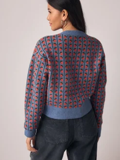 Next Fraise bleue - Cardigan super doux en maille avec cravate devant Discount