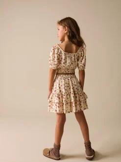 Next Fraise écrue - Ensemble chemisier et jupe à manches bouffantes (3-16ans) Sale