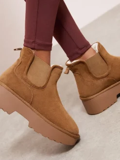 Friends Like These bottes Chelsea doublées de fausse fourrure et faux daim Online