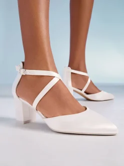 Friends Like These Escarpins de mariée en satin à talon mi-bloc Best
