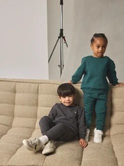 Next Fusain Gris/Vert - Ensemble sweat-shirt et jogging, lot de 2 (3mois-7ans) Best