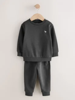 Next Fusain Gris/Vert - Ensemble sweat-shirt et jogging, lot de 2 (3mois-7ans) Best