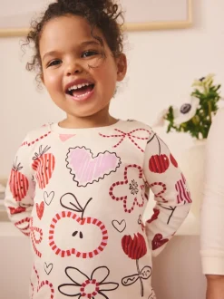 Next Galentines rose/rouge - Lot de 3 pyjamas Snuggle (9mois-12ans) Online