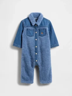 Gap Denim Sherpa One-Piece (0-24mths) Outlet