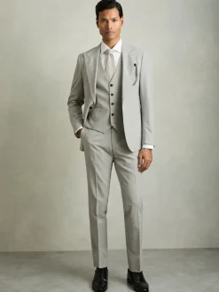 Reiss Gilet de costume Slice à carreaux pied-de-poule en mélange de laine Best