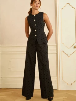 Love & Roses Gilet Flock à pois Sale