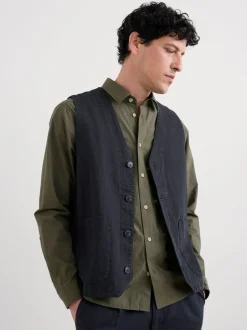 Seasalt Cornwall Gilet Tollgate en lin et coton Blend Best