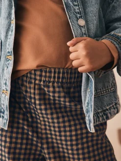 Next Gingham Brun - Pantalon en velours côtelé à enfiler (3-16ans) Outlet