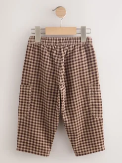 Next Gingham Brun - Pantalons Amples en velours côtelé (3mois-7ans) Outlet