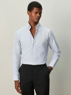 Next Gingham gris - Chemise habillée à manches longues riche en coton Discount