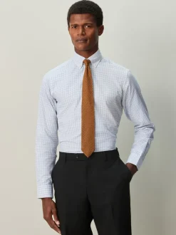 Next Gingham gris - Chemise habillée à manches longues riche en coton Discount