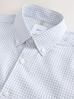 Next Gingham gris - Chemise habillée à manches longues riche en coton Discount
