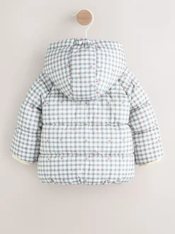 Next Gingham gris - Doudoune Bébé à capuche (0mois-2ans) Discount