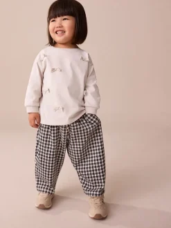 Next - Pantalons Coupe ballon texturés (3mths-7yrs) Gingham noir/blanc Best