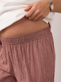 Next Gingham rouge - Pantalons de maternité à jambes larges Outlet
