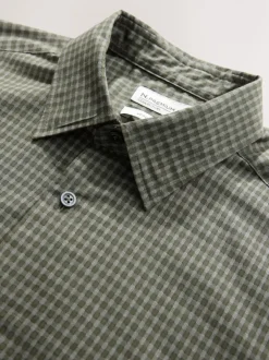 Next Gingham vert - Chemise élégante douce au toucher à manches longues Outlet