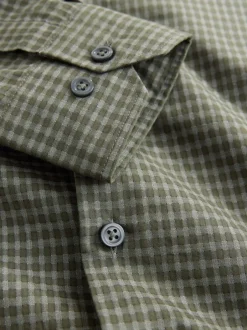 Next Gingham vert - Chemise élégante douce au toucher à manches longues Outlet