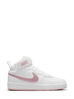 Nike - Baskets mi-Baskets du tribunal de pour adolescents Glaçure blanc rose Clearance