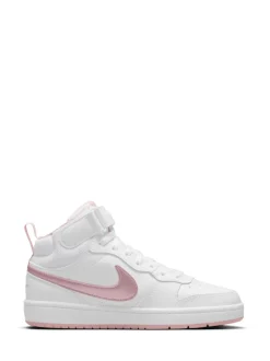 Nike - Baskets mi-Baskets du tribunal de pour adolescents Glaçure blanc rose Clearance