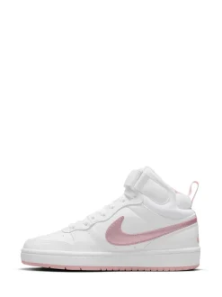 Nike - Baskets mi-Baskets du tribunal de pour adolescents Glaçure blanc rose Clearance