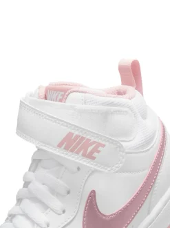 Nike - Baskets mi-Baskets du tribunal de pour adolescents Glaçure blanc rose Clearance