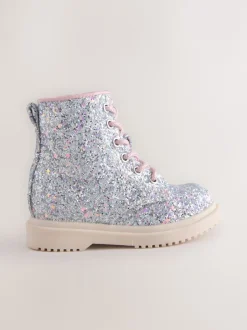 Next Glitter d'argent - Bottines à lacets Hot
