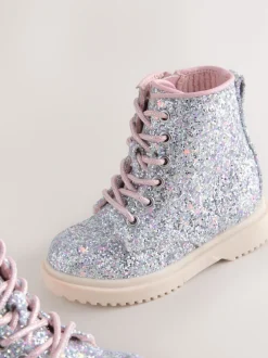 Next Glitter d'argent - Bottines à lacets Hot