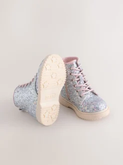 Next Glitter d'argent - Bottines à lacets Hot