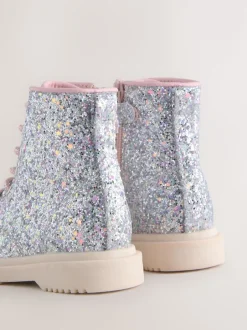 Next Glitter d'argent - Bottines à lacets Hot
