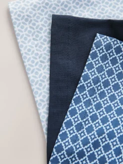 Next - Polo en jersey Manches courtes 3 Pack Géo bleu marine Sale