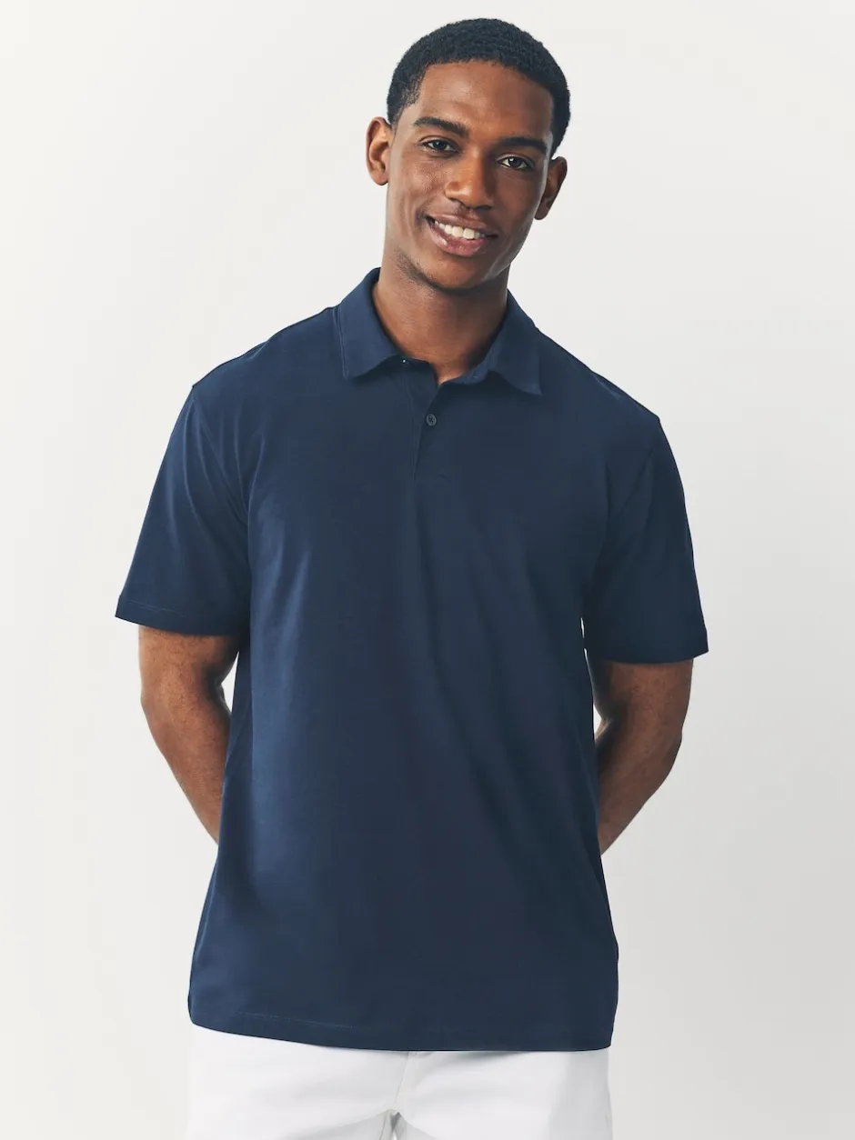 Next - Polo en jersey Manches courtes 3 Pack Géo bleu marine Sale