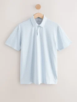 Next - Polo en jersey Manches courtes 3 Pack Géo bleu marine Sale