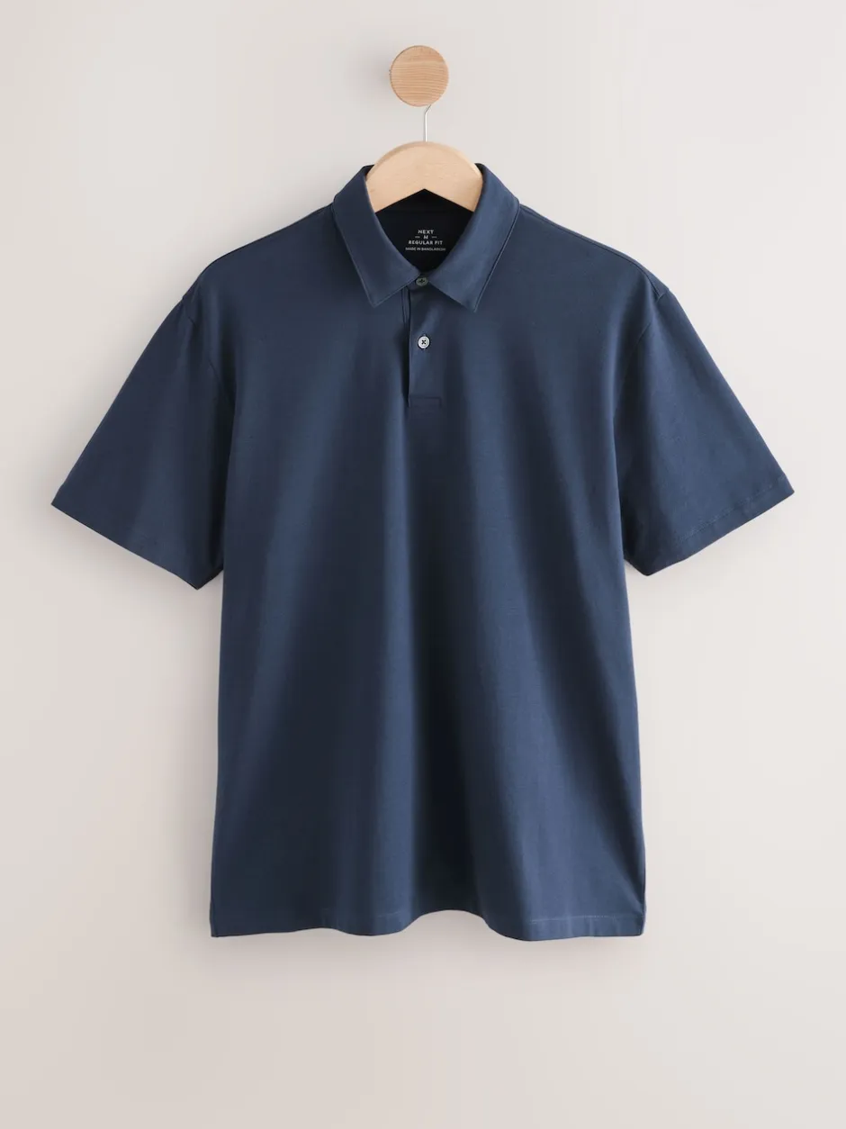 Next - Polo en jersey Manches courtes 3 Pack Géo bleu marine Sale