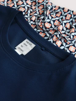 Next Géo marine - Pyjamas Manche longue côtelé New