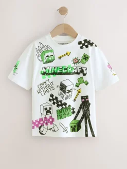 Next - T-shirt Minecraft (3-16ans) Graffiti blanc New