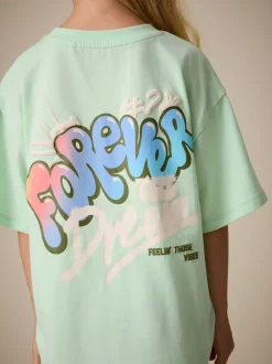 Next Graffiti vert - Ensemble t-shirt et short cycliste (3-16ans)