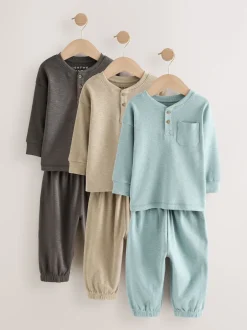 Next grand-père côtelé Noir/Gris - Lot de 3 pyjamas oversize (9mois-12ans) Online