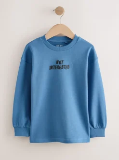 Next Graphique bleu/vert - T-shirts épais décontractés à manches longues Lot de 3 (3-16ans) Outlet