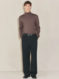 Next Grège foncé - Polo EDIT en maille à manches longues et col roulé Outlet