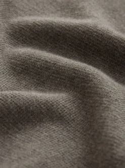 Next - Uni - Pull N.Premium Coupe classique 100% Coton Premium à fermeture éclair Grège foncé Best