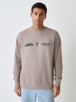 Next Grège neutre - Sweat-shirt Guinness Graphique Col rond Discount