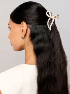 Aela Griffe à nœud pour cheveux scintillant ton Or Hot